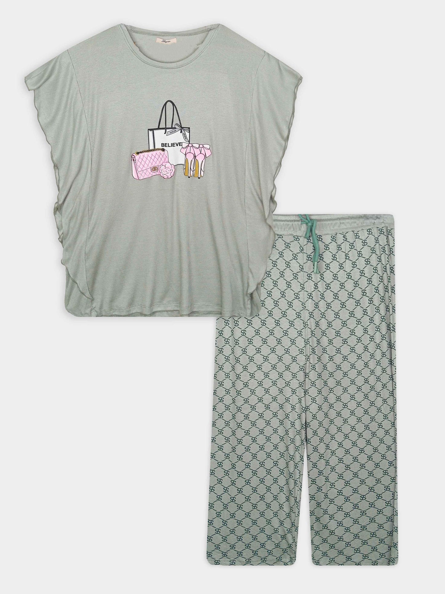 Ladies Viscose Capri Pyjama Sets