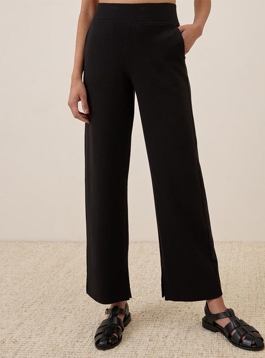 Ladies Knit Wide Leg Black Pant