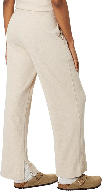 Ladies Knit Wide Leg Ecru Pant