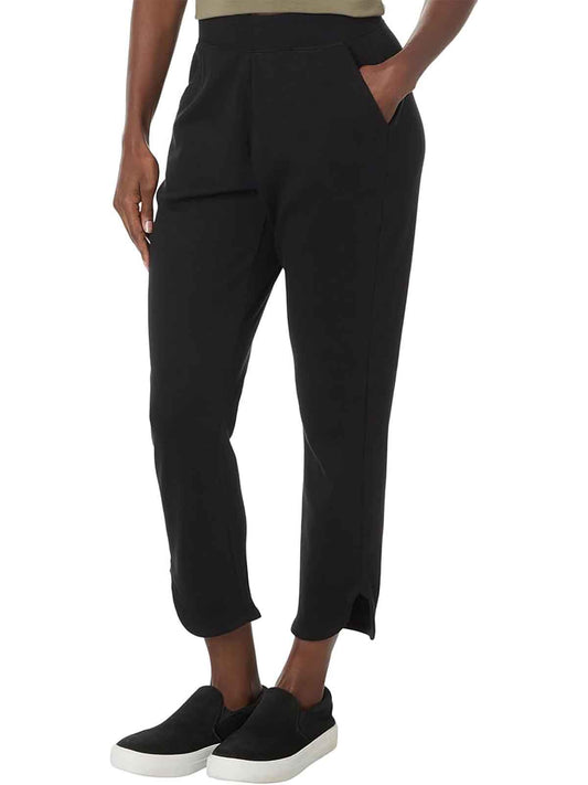 Ladies Organic Cotton Tulip Hem Black Pant (Rib Waist)