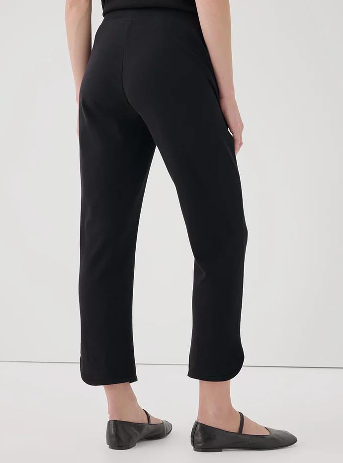 Ladies Organic Cotton Tulip Hem Black Pant (Inner Elastic Waist)