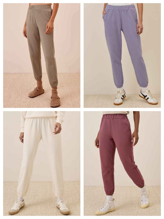 Ladies Organic Cotton French Terry Joggers Mixed