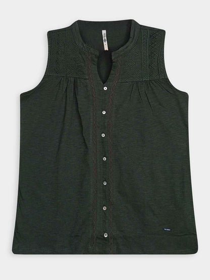 Ladies Embroidered Button-Down Top