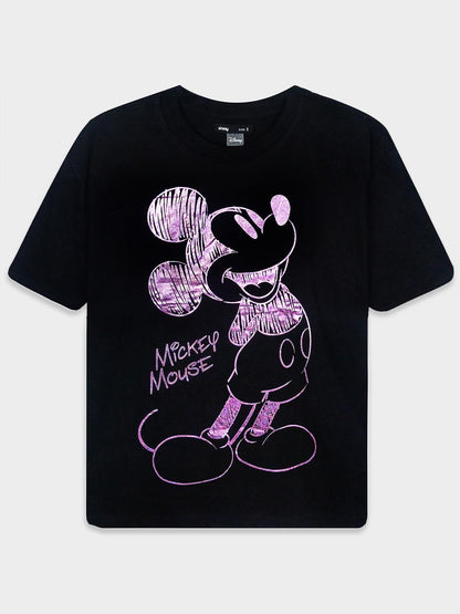 Ladies Foil Printed T-Shirt