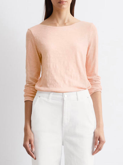 Ladies Slub Knit Long Sleeve T-Shirt