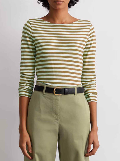 Ladies Striped Long Sleeve Top