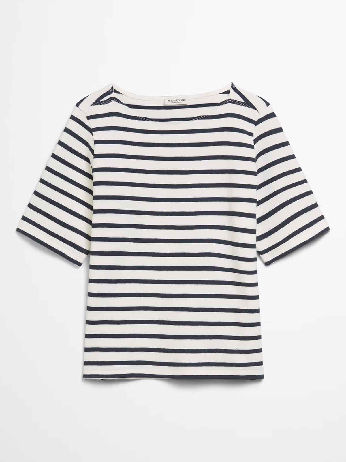 Ladies Striped Boat Neck T-Shirt