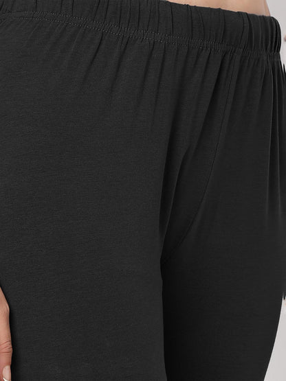 Ladies Slim Fit Ankle Legging Black