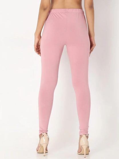 Ladies Slim Fit Ankle Legging Pink