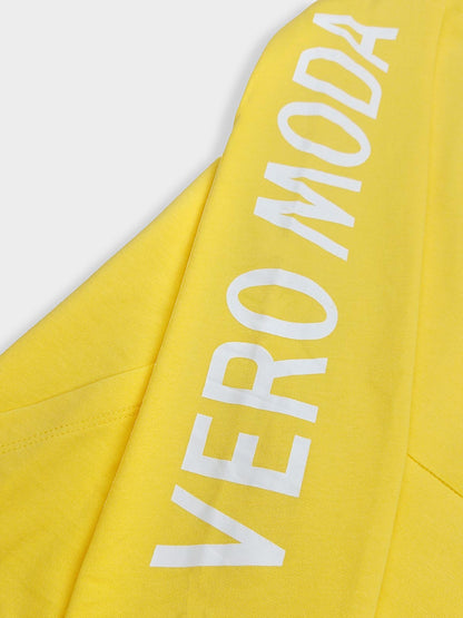 Ladies Fleece Pullover Yellow Sweatshirt