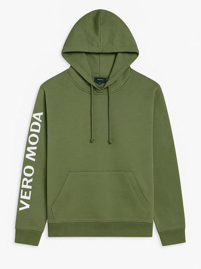 Ladies Fleece Pullover Olive Sweatshirt