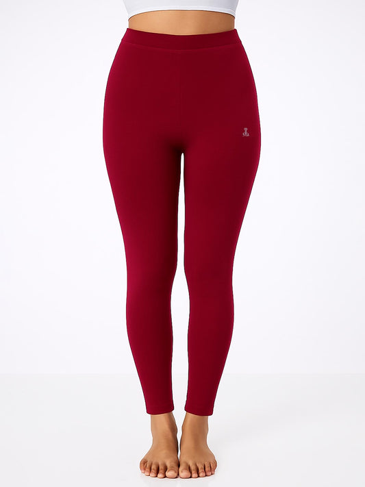 Ladies Ankle Fit Red Leggings