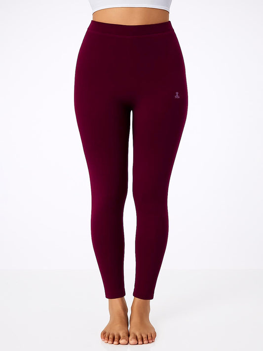 Ladies Ankle Fit Wine Leggings