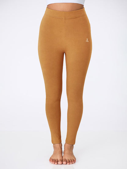 Ladies Ankle Fit Brown Leggings