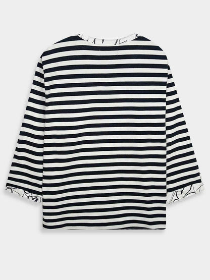 Ladies 3/4th Sleeve White AOP Top