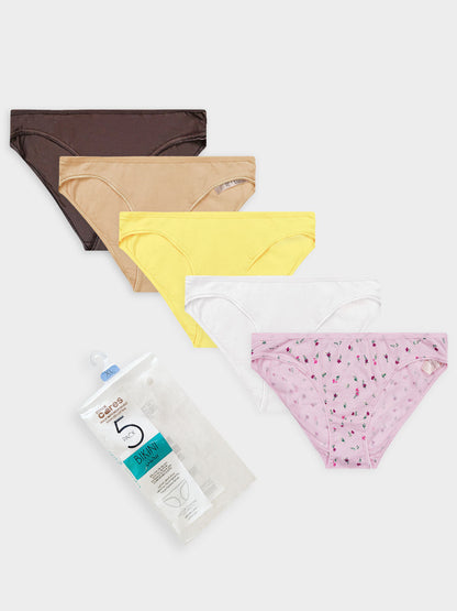 Ladies 5 Pack Stretch Midi Briefs