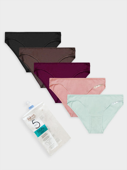Ladies 5 Pack Stretch Midi Briefs