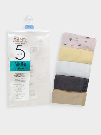 Ladies 5 Pack Stretch Midi Briefs