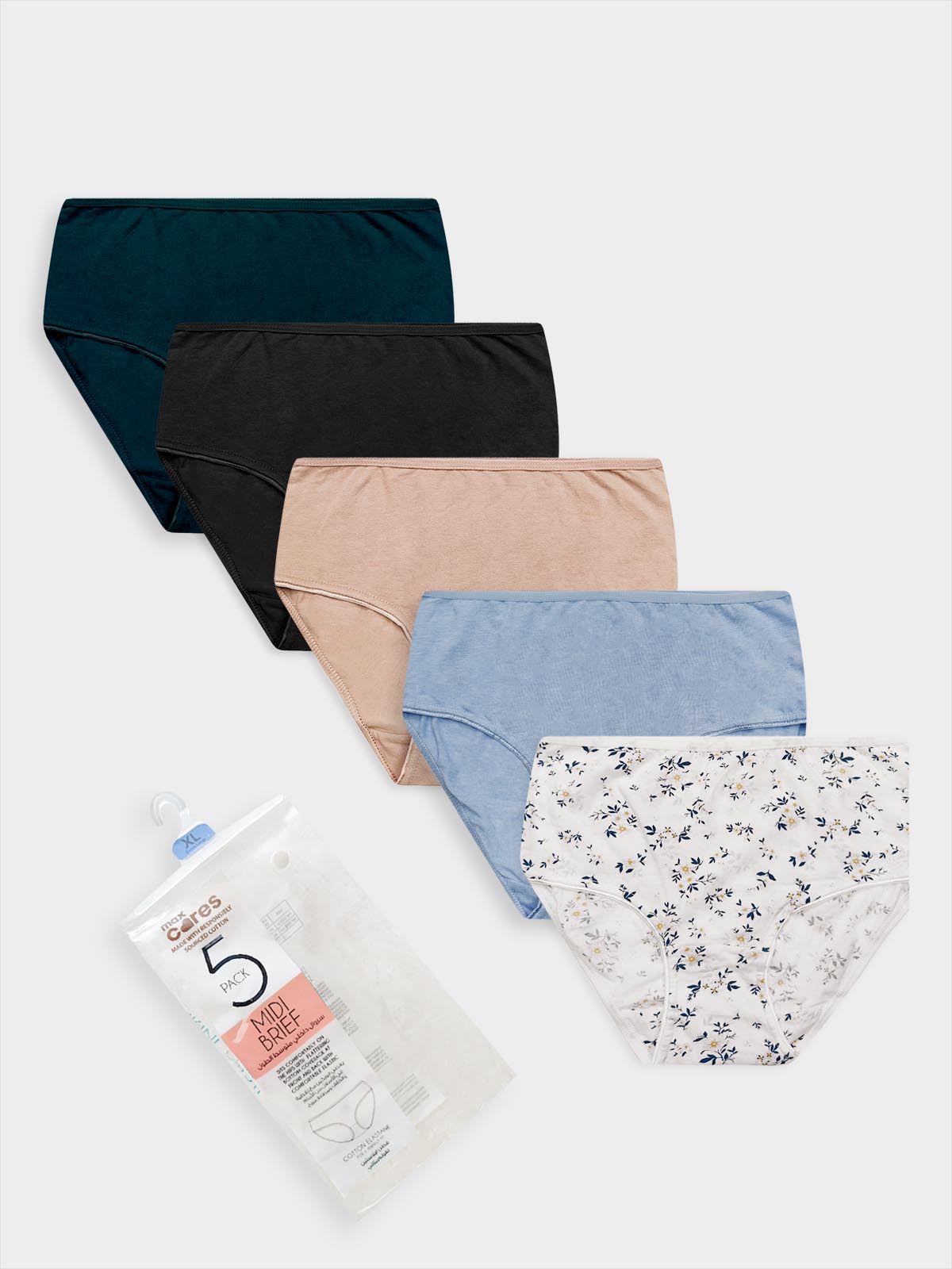 Ladies 5 Pack Stretch Bikini Briefs