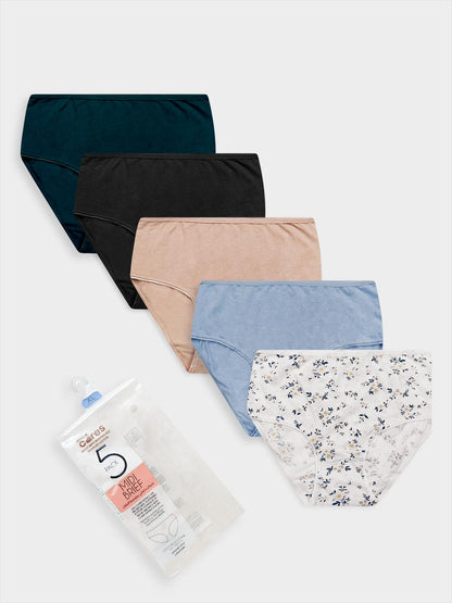 Ladies 5 Pack Stretch Bikini Briefs
