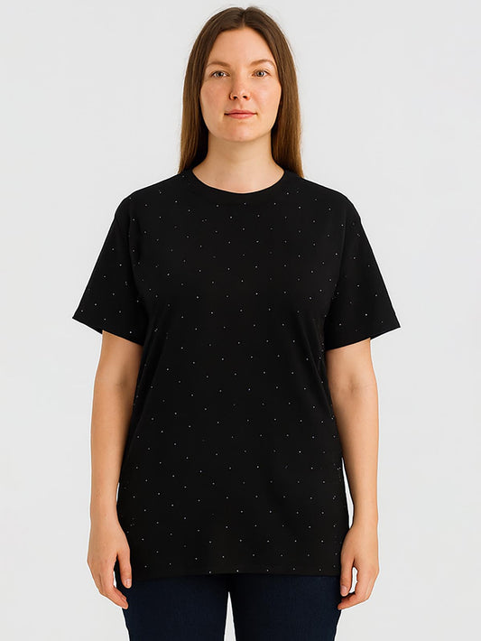 Ladies Black AOP Top