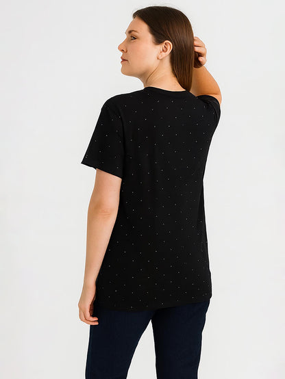 Ladies Black AOP Top