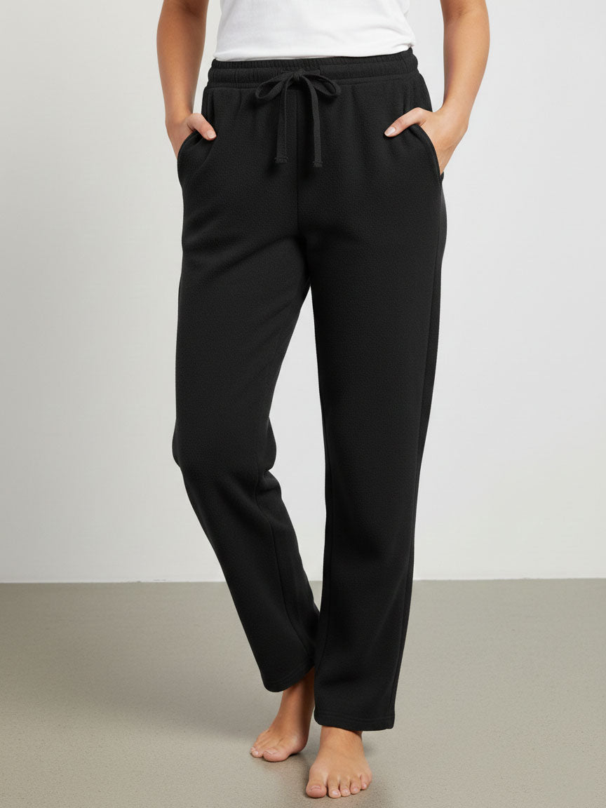 Ladies Fleece Black Sweatpant