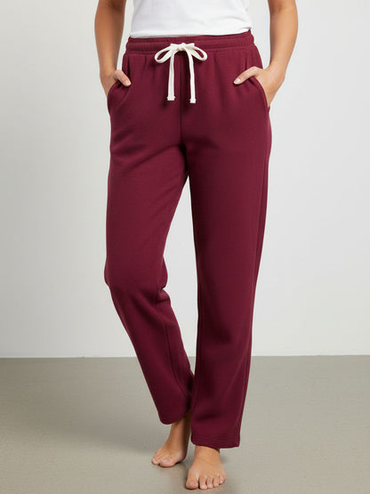 Ladies Fleece Maroon Sweatpant