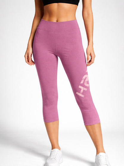Ladies Stretch Active Wear Pink Capri