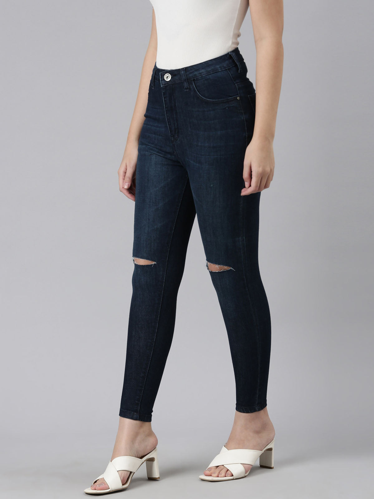 Ladies Navy Jeans