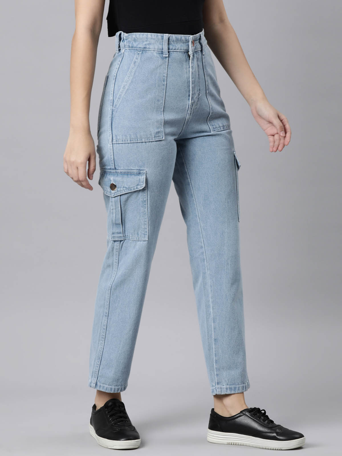 Ladies Cargo Jeans Blue