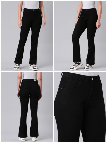 Ladies Washed Black Jeans