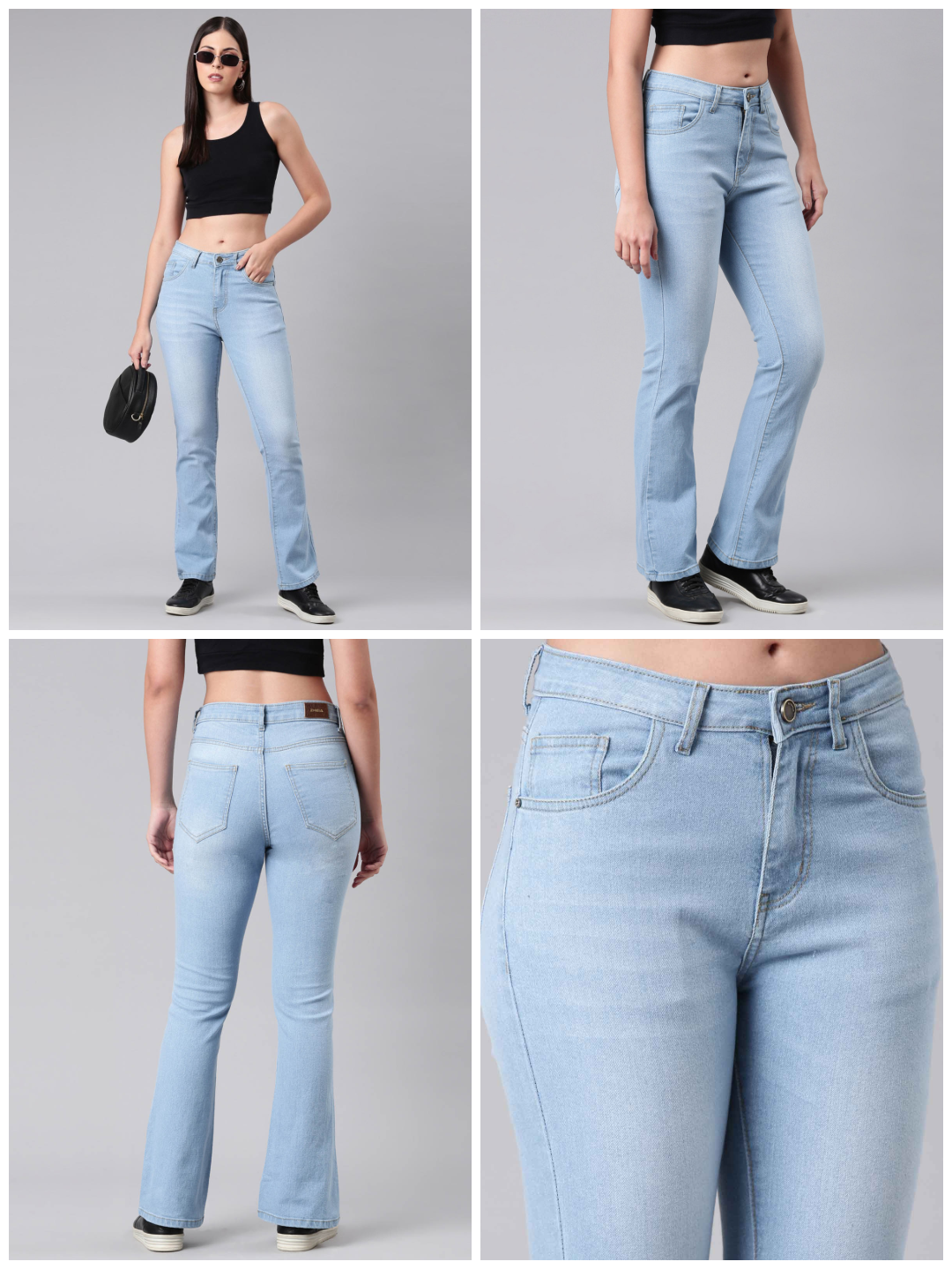 Ladies Washed Blue Jeans