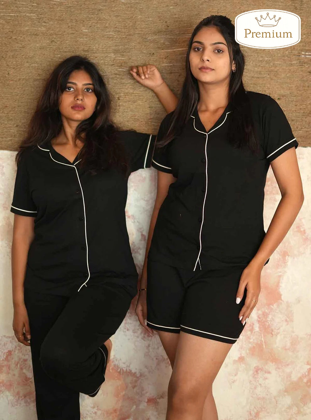 Ladies Sleepwear 3 Pc Set Black