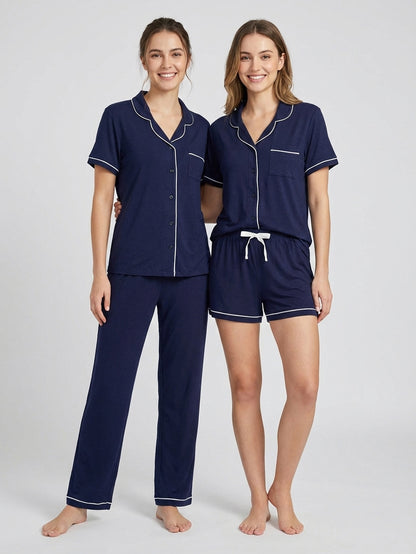 Ladies Sleepwear 3 Pc Set Navy