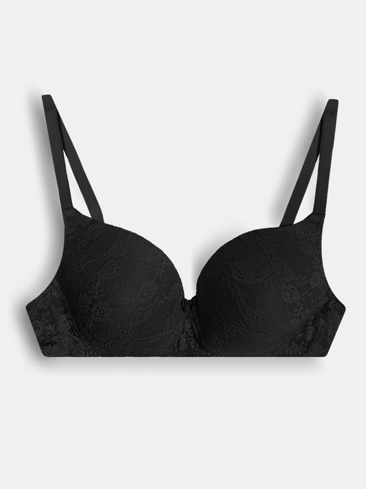 Ladies Padded Black Lace Bra