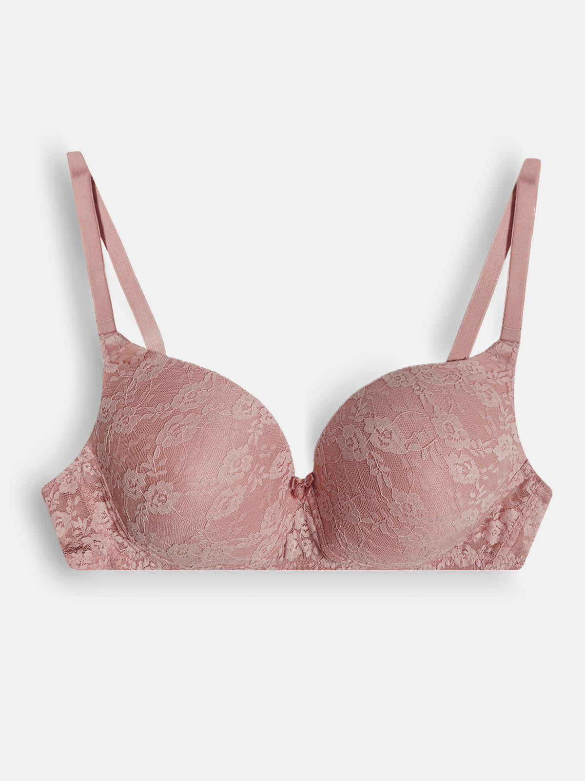 Ladies Padded Taupe Lace Bra