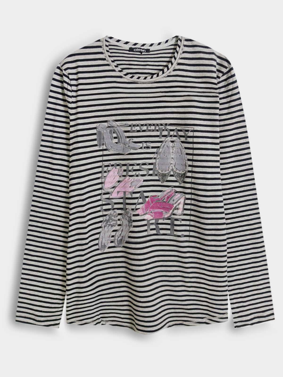 Ladies Sleeve Striped Top