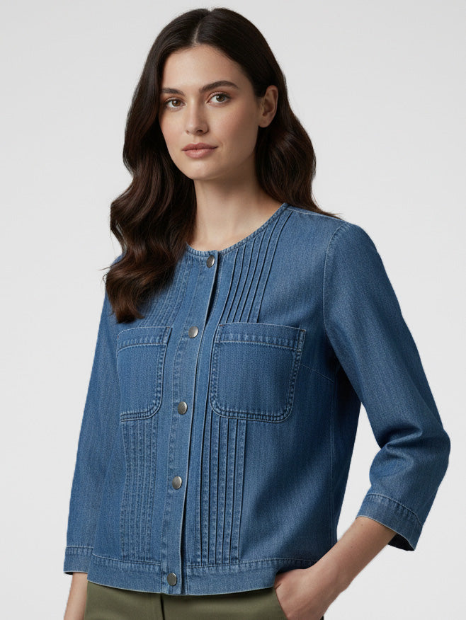 Ladies Long Sleeve Denim Top