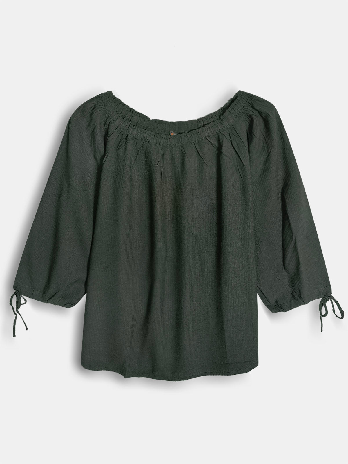 Ladies Gypsy Neck Olive Top