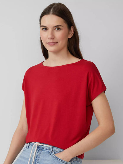 Ladies Dark Red Viscose Top