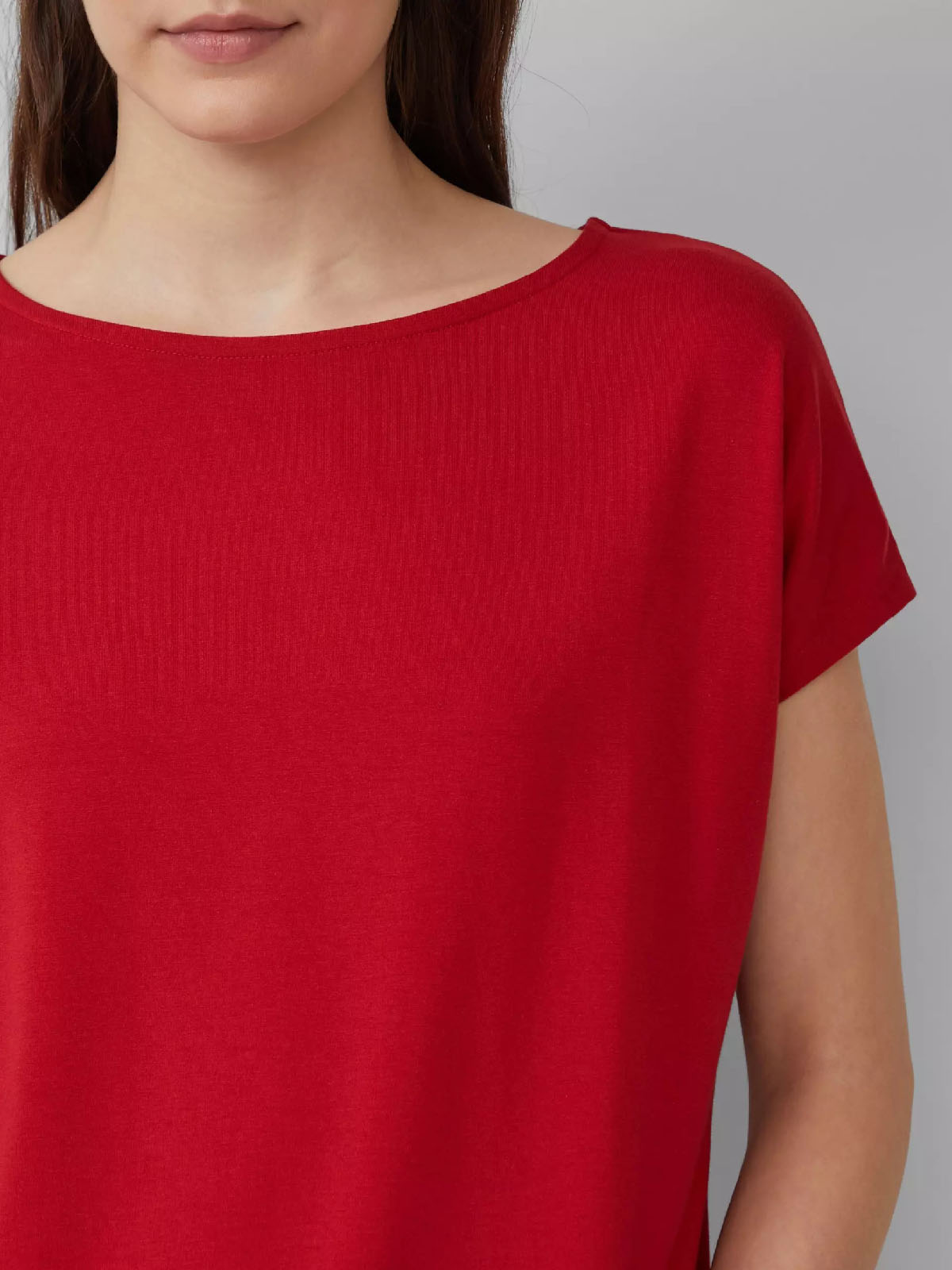 Ladies Dark Red Viscose Top