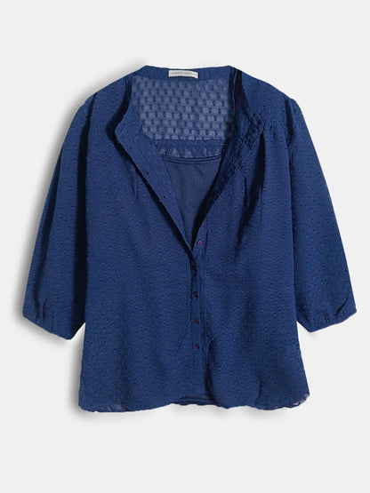 Ladies Woven Blouse With Built-In Camisole