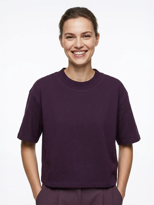 Ladies Boxy Fit T-Shirt Purple