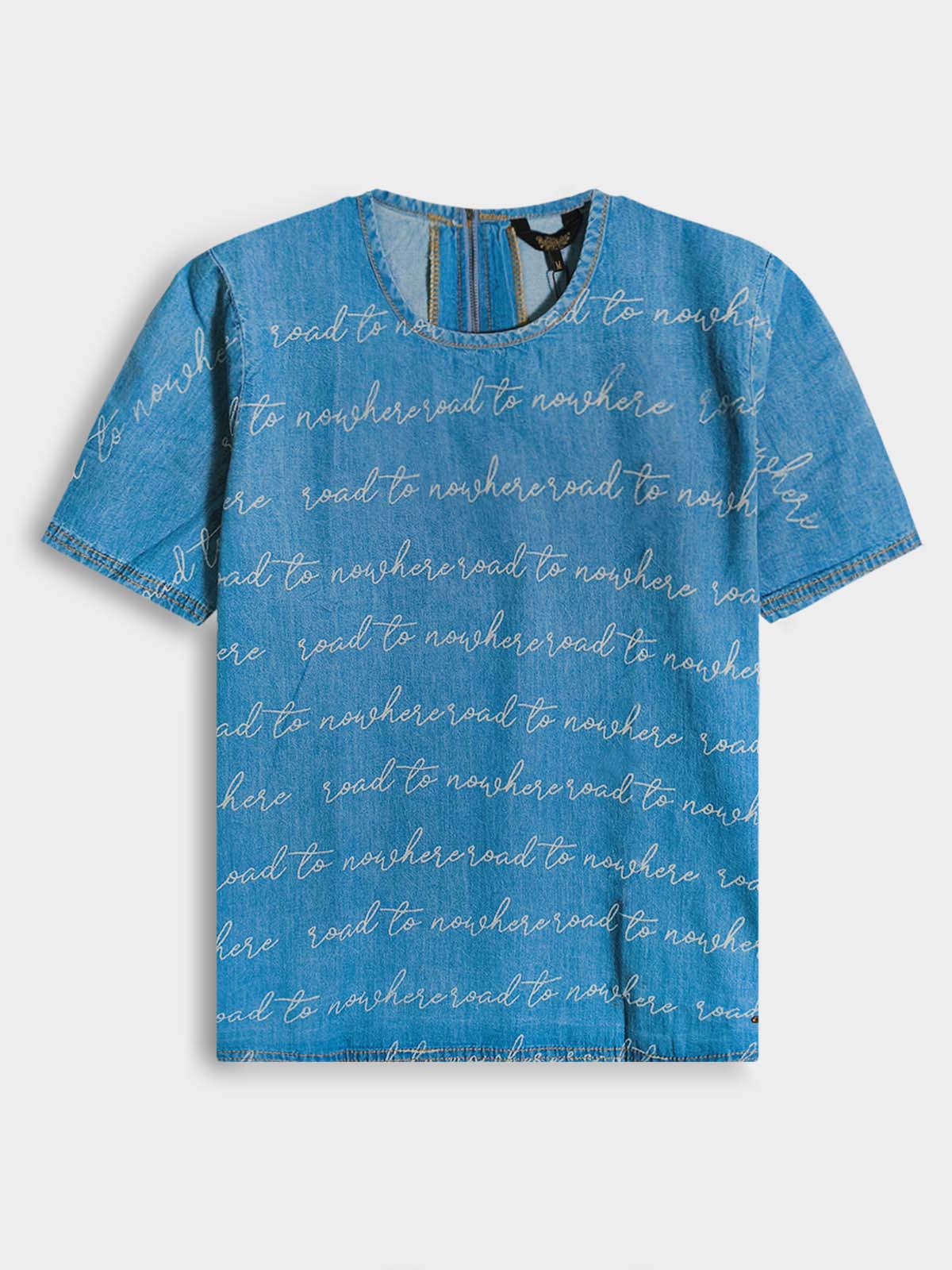 Ladies Denim Blue AOP Top