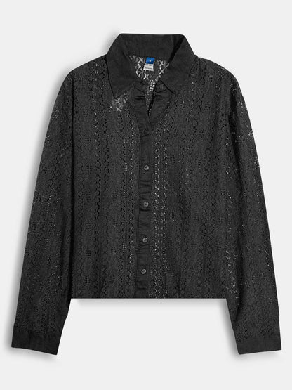 Ladies Lace Button-Down Shirt