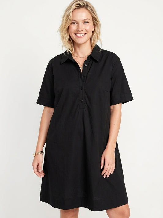 Ladies Woven Black Short Dress