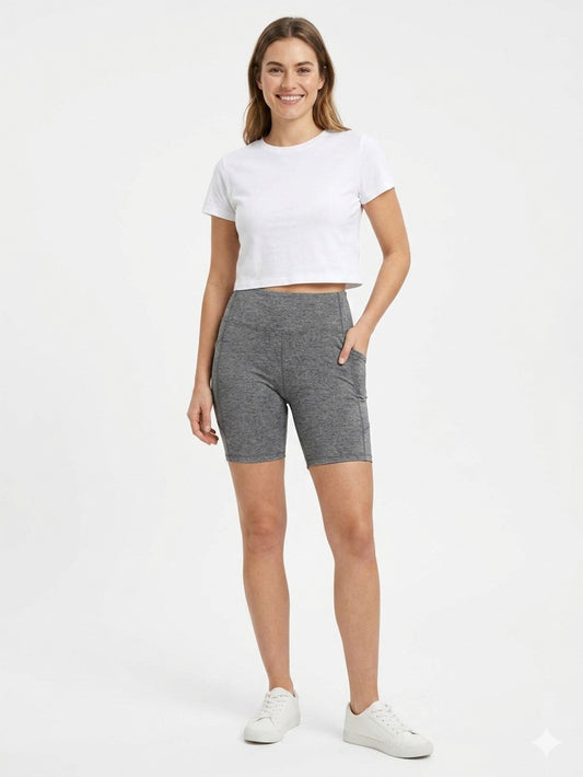 Ladies Grey Active Wear Shorts