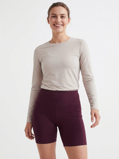 Ladies Maroon Active Wear Shorts