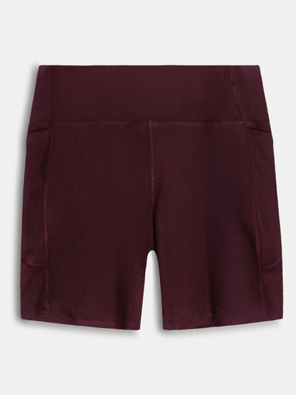 Ladies Maroon Active Wear Shorts
